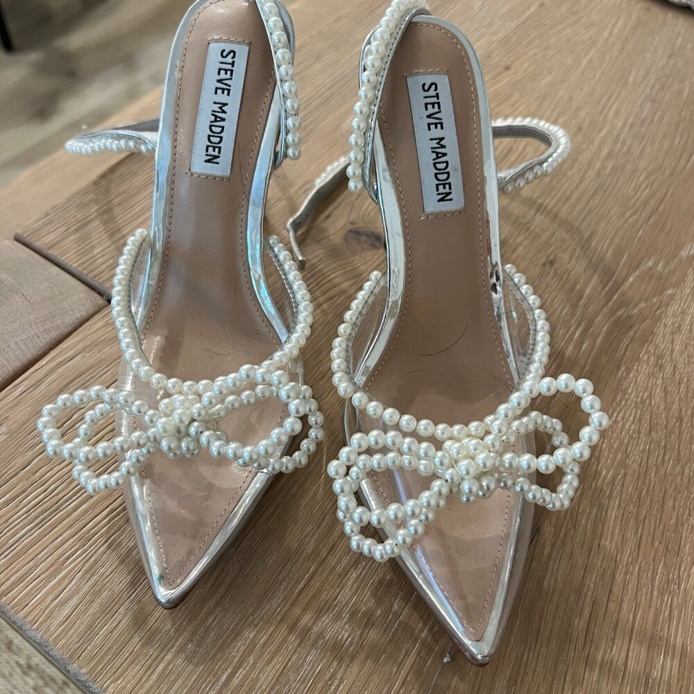 Steven Madden heel VIABLE WHITE MULTI size 6.5 like new